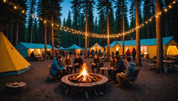 Camping festif et hébergements groupés entre copains